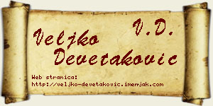 Veljko Devetaković vizit kartica